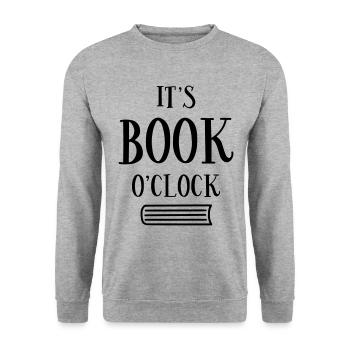 Buch Bücher Lesen Bücherwurm Leseratte Geschenk - Unisex Pullover - Weißgrau meliert - Vorne - Alina (178cm) & Michal (187cm)