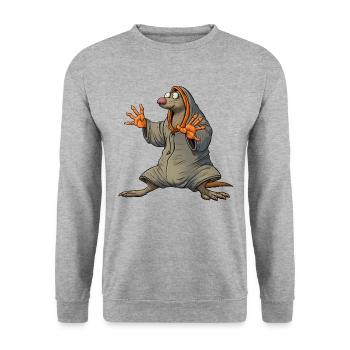Taupe yogi - Sweat-shirt Unisexe - gris chiné - Devant - Alina (178cm) & Michal (187cm)