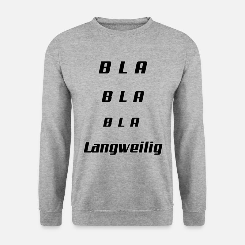 Bla Langweilig - Unisex Pullover - Weißgrau meliert
