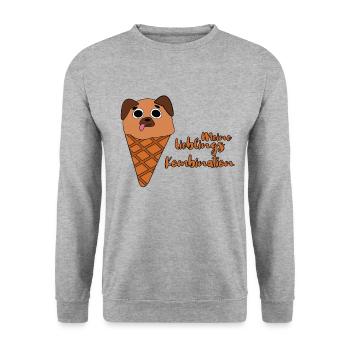Dog in the ice - Unisex Sweatshirt - salt & pepper - Front - Alina (178cm) & Michal (187cm)