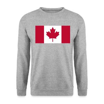 Kanada Flagge Fahne Ahorn Canada Day 1867 Toronto - Unisex Pullover - Weißgrau meliert - Vorne - Alina (178cm) & Michal (187cm)