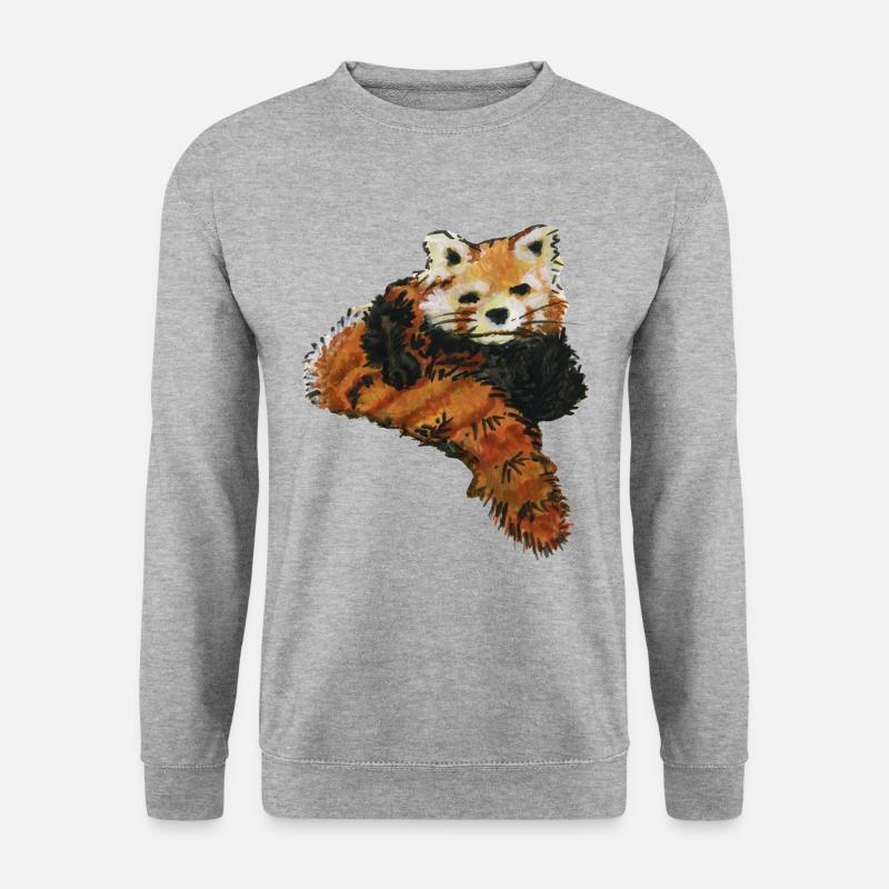 roter panda - roter panda - roter kleiner der rote - Unisex Pullover - Weißgrau meliert