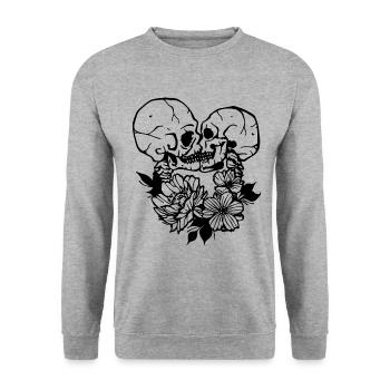 Skulls in love - Unisex Sweatshirt - salt & pepper - Front - Alina (178cm) & Michal (187cm)