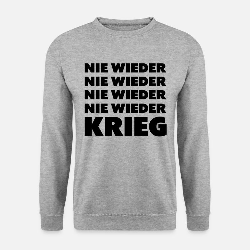 Nie wieder Krieg - Unisex Pullover - Weißgrau meliert