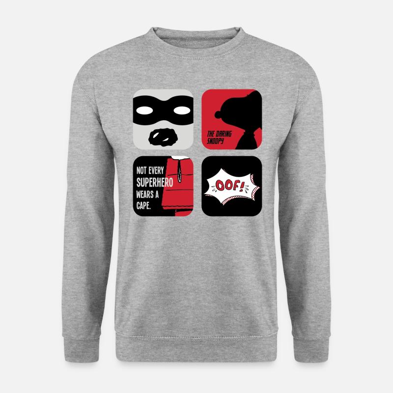 Peanuts Snoopy Superheld - Unisex Pullover - Weißgrau meliert