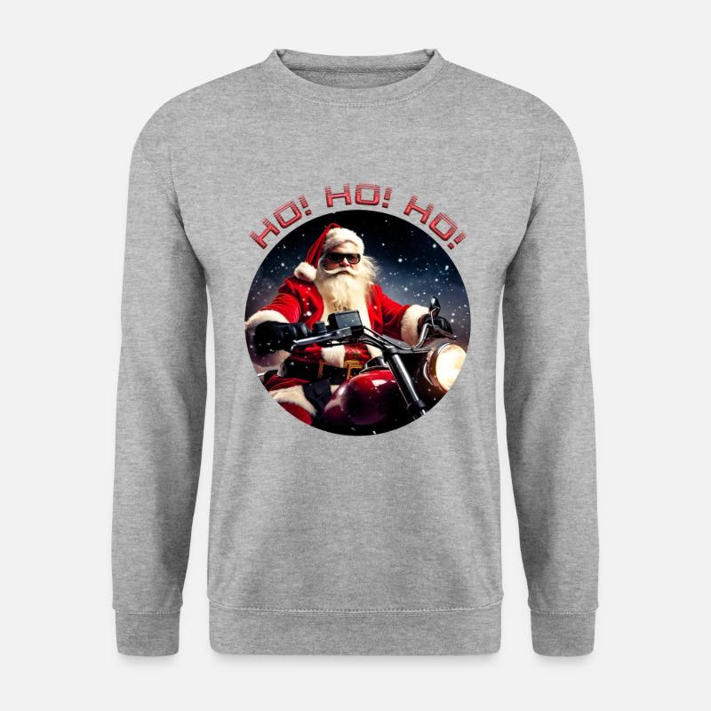 Biker Santa 1 - Unisex Pullover - Weißgrau meliert