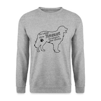 Leben ohne Hovawart Hund ist sinnlos Hundehalter - Unisex Pullover - Weißgrau meliert - Vorne - Alina (178cm) & Michal (187cm)