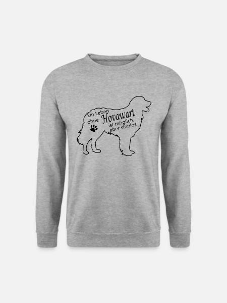 Leben ohne Hovawart Hund ist sinnlos Hundehalter - Unisex Pullover - Weißgrau meliert