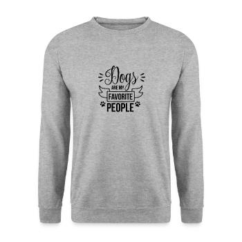 dogs are my favorite people - Unisex Sweatshirt - salt & pepper - Front - Alina (178cm) & Michal (187cm)