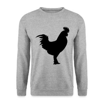 Rooster Silhouette Chicken - Unisex Sweatshirt - salt & pepper - Front - Alina (178cm) & Michal (187cm)