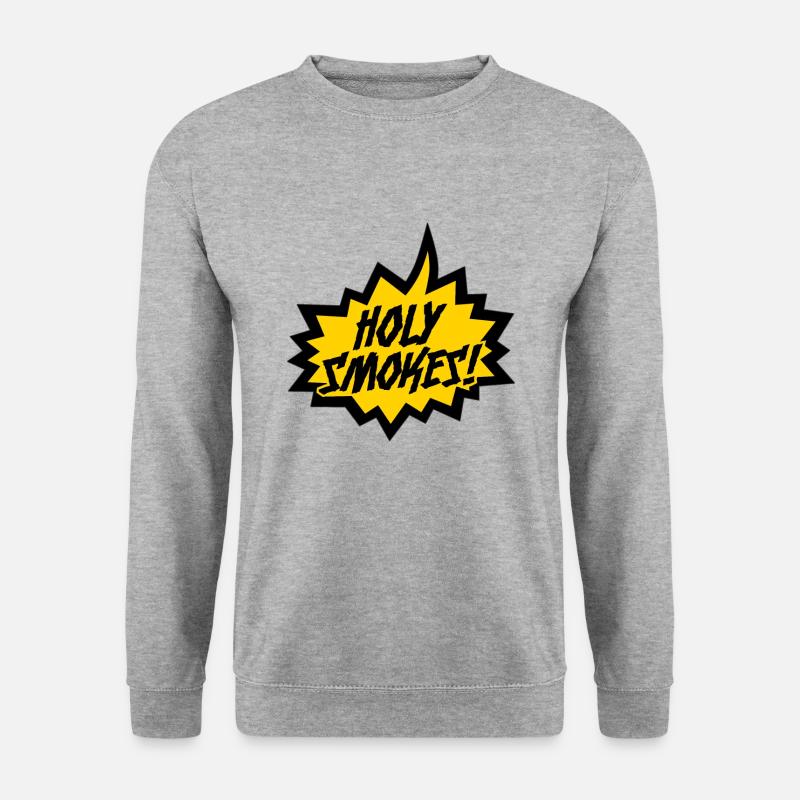"Heiliger Rauch!" - Unisex Pullover - Weißgrau meliert
