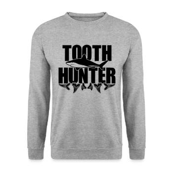 Chasseur de dents - Haizahn Haifischzahn Haifischzähne - Sweat-shirt Unisexe - gris chiné - Devant - Alina (178cm) & Michal (187cm)