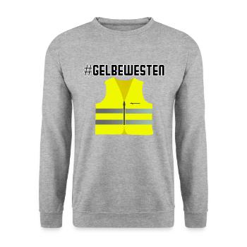 Protest der Gelbe Westen Gelbwesten Revolution - Unisex Pullover - Weißgrau meliert - Vorne - Alina (178cm) & Michal (187cm)