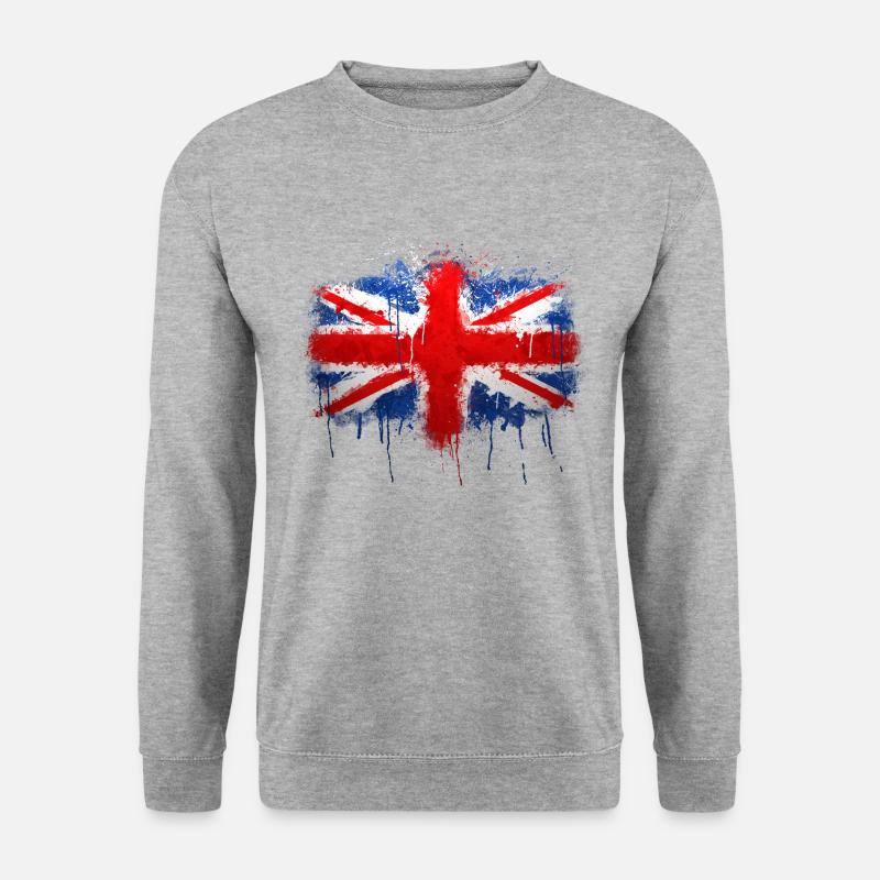 Union Jack Graffiti - Unisex Pullover - Weißgrau meliert