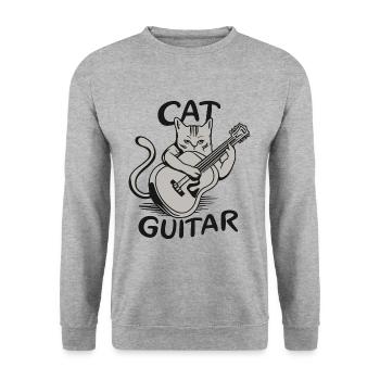 Gitarrist - Unisex Pullover - Weißgrau meliert - Vorne - Alina (178cm) & Michal (187cm)