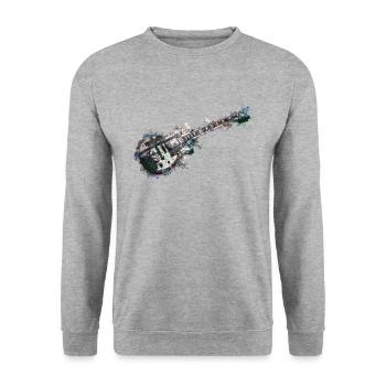 Limitierte Edition - Gitarre - Unisex Pullover - Weißgrau meliert - Vorne - Alina (178cm) & Michal (187cm)
