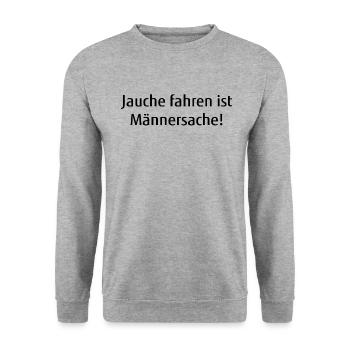 Jauche fahren ist Männersache Landwirtschaft - Unisex Pullover - Weißgrau meliert - Vorne - Alina (178cm) & Michal (187cm)