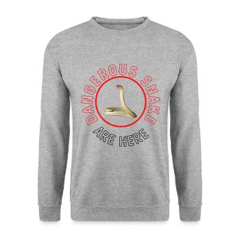 Dangerous Snake - Unisex Pullover - Weißgrau meliert - Vorne - Alina (178cm) & Michal (187cm)