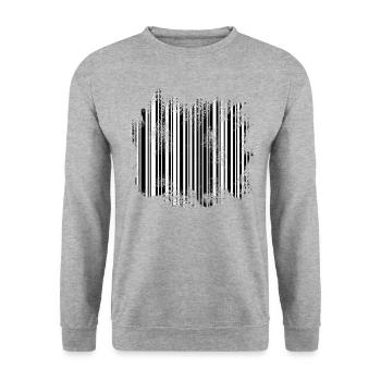 Code à barres d'illusion optique qui ressemble à une forêt - Sweat-shirt Unisexe - gris chiné - Devant - Alina (178cm) & Michal (187cm)