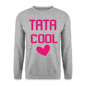 TATA COOL COEUR - Sweat-shirt Unisexe - gris chiné - Devant - Alina (178cm) & Michal (187cm)