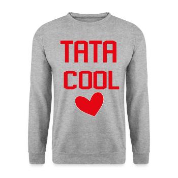 TATA COOL COEUR - Sweat-shirt Unisexe - gris chiné - Devant - Alina (178cm) & Michal (187cm)