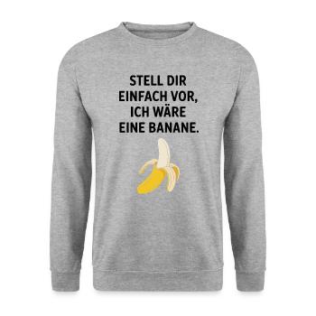 Bananen Kostüm Stell Dir Einfach Vor Party Banane - Unisex Pullover - Weißgrau meliert - Vorne - Alina (178cm) & Michal (187cm)
