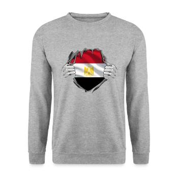 Egypt Flag Hurghada Africa Egyptian Flag - Unisex Sweatshirt - salt & pepper - Front - Alina (178cm) & Michal (187cm)