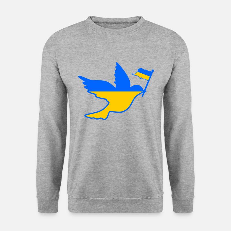 UKRAINE - Unisex Pullover - Weißgrau meliert
