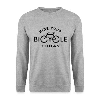 Ride Your Bike Environmental Protection Cyclist Bike Gift - Unisex Sweatshirt - salt & pepper - Front - Alina (178cm) & Michal (187cm)