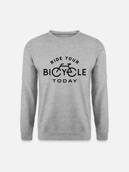Ride Your Bike Umweltschutz Radfahrer Rad Geschenk - Unisex Pullover - Weißgrau meliert