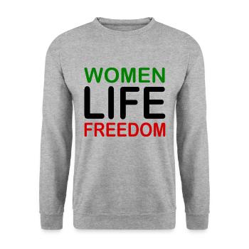 Women life freedom - Sweat-shirt Unisexe - gris chiné - Devant - Alina (178cm) & Michal (187cm)