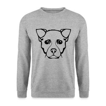 cute dog drawing - Unisex Sweatshirt - salt & pepper - Front - Alina (178cm) & Michal (187cm)