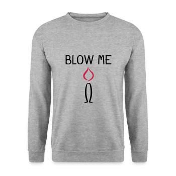 Blow me candle - Unisex Sweatshirt - salt & pepper - Front - Alina (178cm) & Michal (187cm)