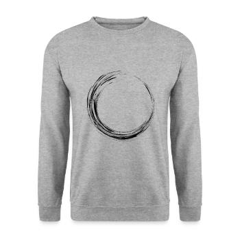 Kreis Schwarz - Unisex Pullover - Weißgrau meliert - Vorne - Alina (178cm) & Michal (187cm)