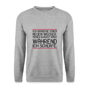 Lustige Sprüche - Unisex Pullover - Weißgrau meliert - Vorne - Alina (178cm) & Michal (187cm)
