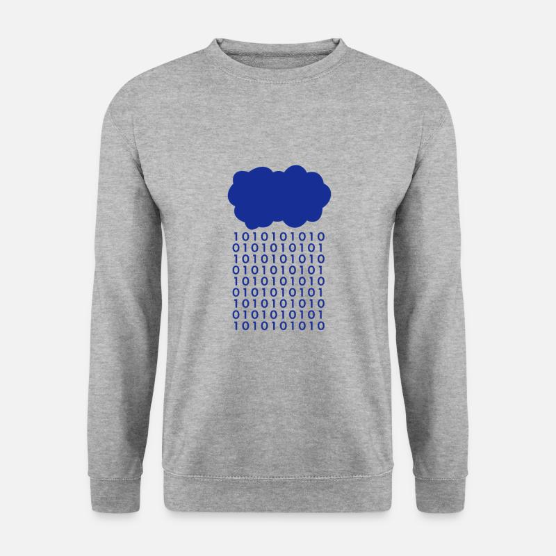 Bit Regen Wolke Informatiker - Unisex Pullover - Weißgrau meliert