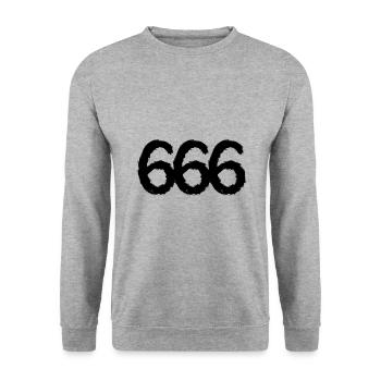 666 number symbol - Unisex Sweatshirt - salt & pepper - Front - Alina (178cm) & Michal (187cm)