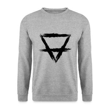 Element Symbol Erde - Unisex Pullover - Weißgrau meliert - Vorne - Alina (178cm) & Michal (187cm)
