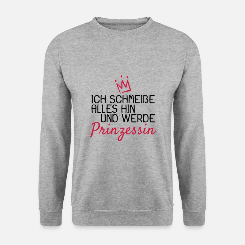 Lustige Sprüche Prinzessin - Unisex Pullover - Weißgrau meliert