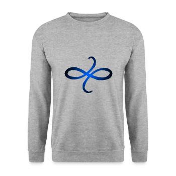 Celtic symbols friendship blue - Unisex Sweatshirt - salt & pepper - Front - Alina (178cm) & Michal (187cm)