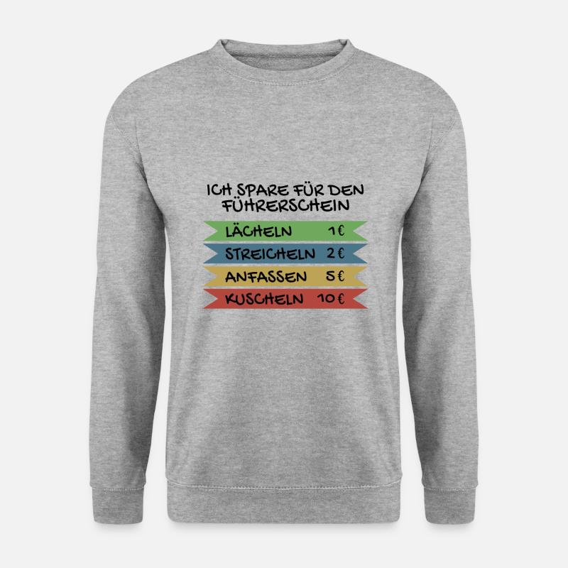 Ich spare für den Führerschein - Unisex Pullover - Weißgrau meliert