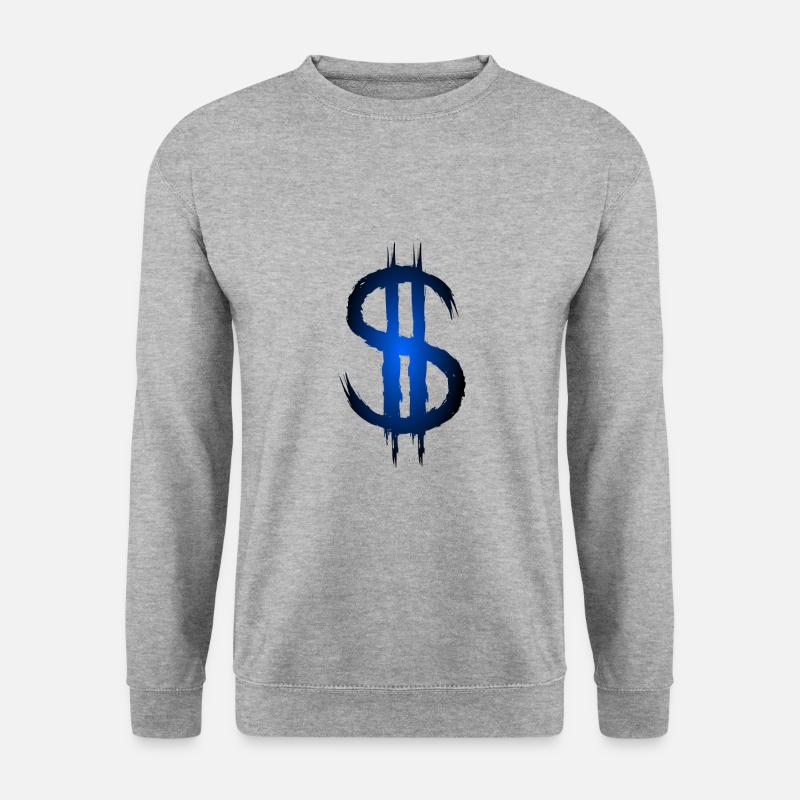 Dollarzeichen Dollar Geld Symbol - Unisex Pullover - Weißgrau meliert