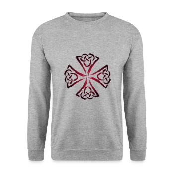 Celtic symbols strength courage - Unisex Sweatshirt - salt & pepper - Front - Alina (178cm) & Michal (187cm)