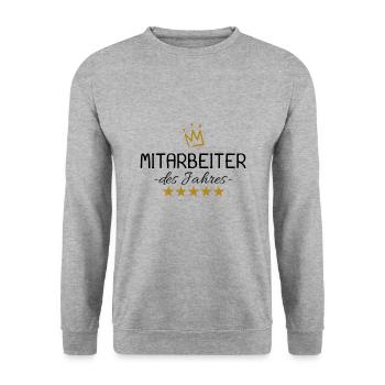 Mitarbeiter des Jahres - Unisex Pullover - Weißgrau meliert - Vorne - Alina (178cm) & Michal (187cm)