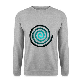 Spirale Symbol Wachstum und Erweiterung - Unisex Pullover - Weißgrau meliert - Vorne - Alina (178cm) & Michal (187cm)