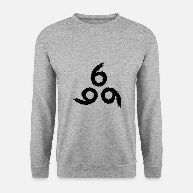 666 Satan Symbol - Unisex Pullover - Weißgrau meliert