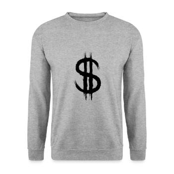 Dollar sign dollar money symbol - Unisex Sweatshirt - salt & pepper - Front - Alina (178cm) & Michal (187cm)