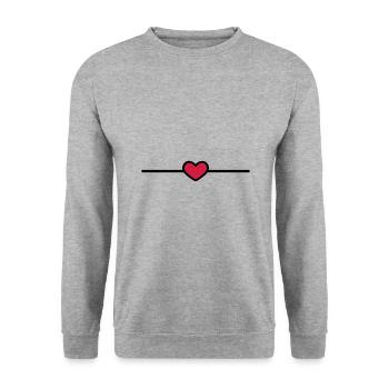 Line heart little heart dash ornament symbol - Unisex Sweatshirt - salt & pepper - Front - Alina (178cm) & Michal (187cm)