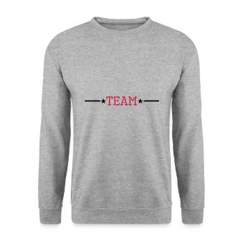 Symbole d'étoile ornement ligne équipe - Sweat-shirt Unisexe - gris chiné - Devant - Alina (178cm) & Michal (187cm)