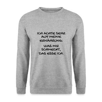 Ernährung Essen Geschmack Geschenk - Unisex Pullover - Weißgrau meliert - Vorne - Alina (178cm) & Michal (187cm)